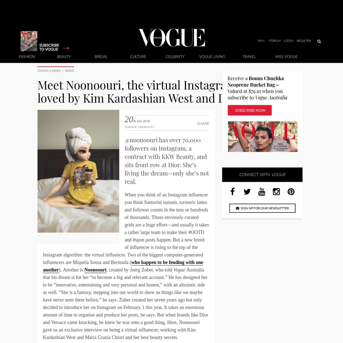 Meet Noonoouri, the virtual Instagram influencer loved by Kim Kardashian  West and Dior | Are.na