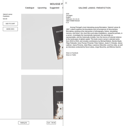 Salomé Lamas: Parafiction - Mousse Publishing