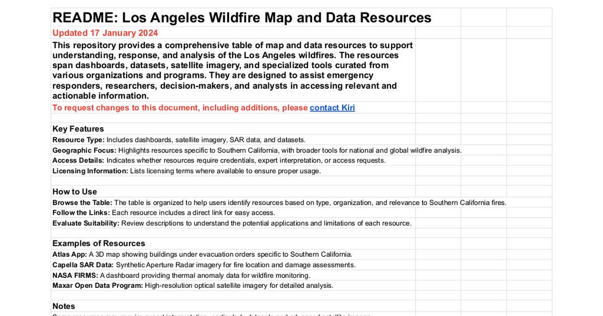 Map and location data and tools for wildfires - Google Drive