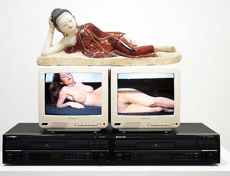 Nam June Paik, Reclining Buddha, 1994