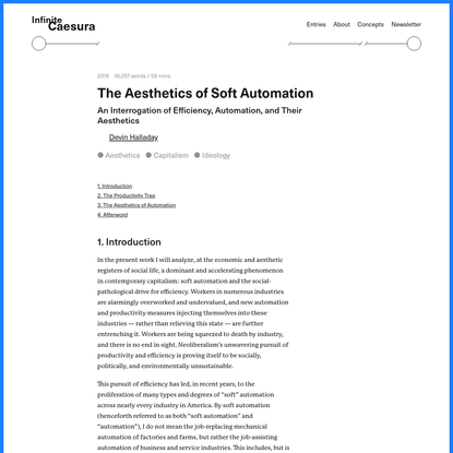 The Aesthetics of Soft Automation