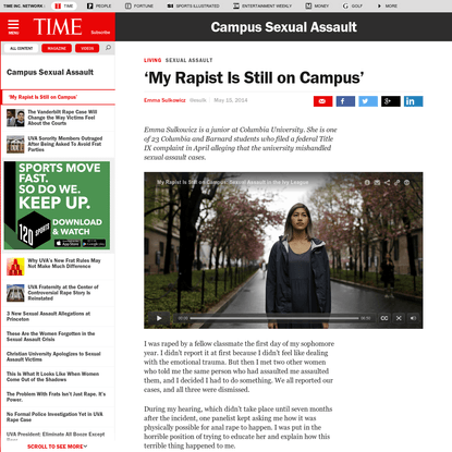 'My Rapist Is Still on Campus'