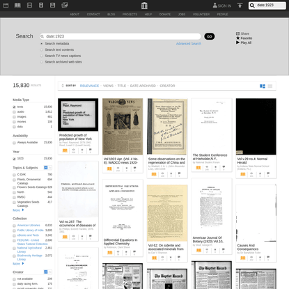 Internet Archive Search: date:1923