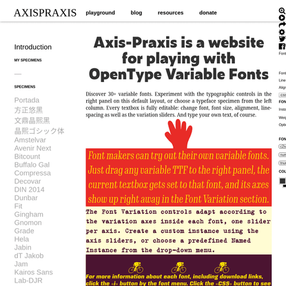 Axis-Praxis: Variable Fonts in the browser