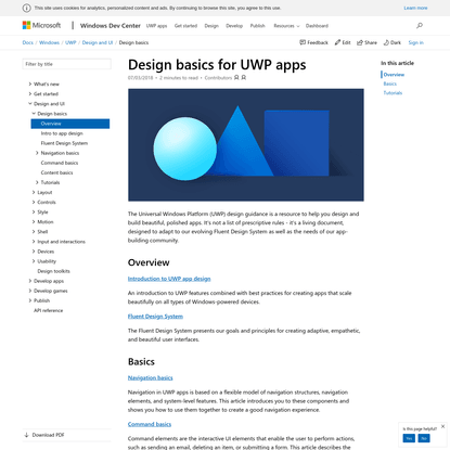 Design basics - Windows UWP applications