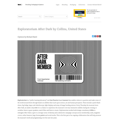 New Brand Identity for Exploratorium After Dark by Collins - BP&amp;O