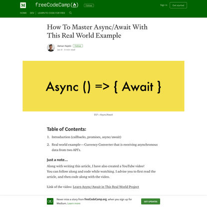 How To Master Async/Await With This Real World Example