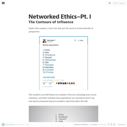 Networked Ethics - Pt. I