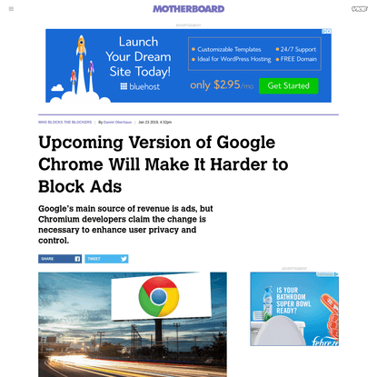 Upcoming Version of Google Chrome Will Make It Harder to Block Ads - Motherboard