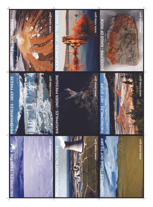 NASA Extremophile Trading Cards