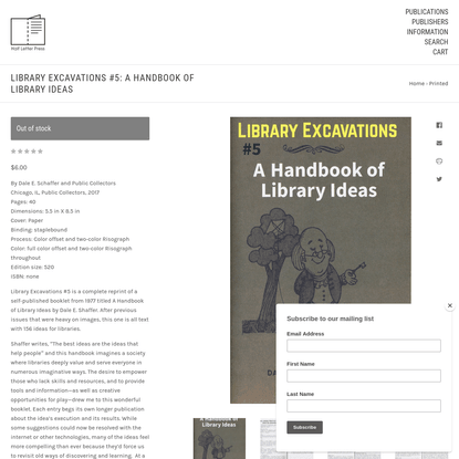 Library Excavations #5: A Handbook of Library Ideas