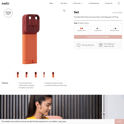 Set | Portable Power Bank with Magnetic Plugs | Nolii