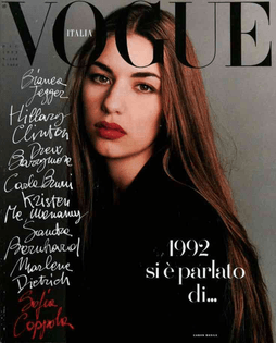Cover of Vogue Italia from 1992, Sofia Coppola by Steven Meisel
