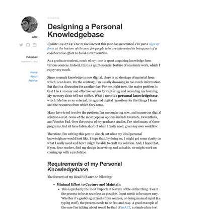 Designing a Personal Knowledgebase