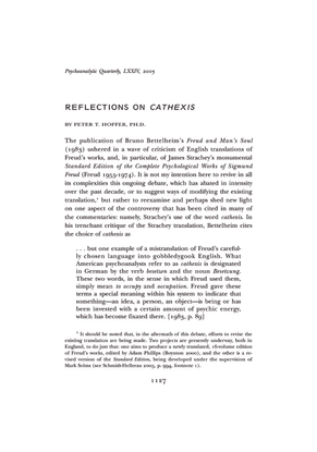 Reflections on Cathexis