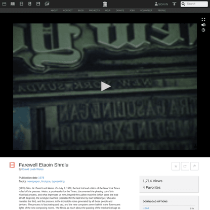 Farewell Etaoin Shrdlu : David Loeb Weiss. : Free Download, Borrow, and Streaming : Internet Archive