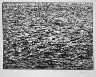 Vija Celmins. Ocean Surface Woodcut. 1992