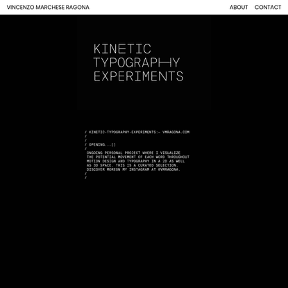 Kinetic Typography Experiments