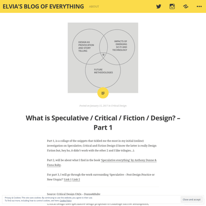 What is Speculative / Critical / Fiction / Design? - Part 1