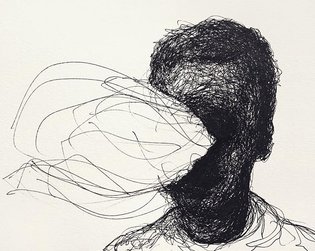 Pen on paper 15 x 21 cm. #black #pen #drawing #identity #contemporaryart #monoart