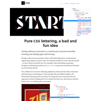 Pure CSS lettering, a bad and fun idea