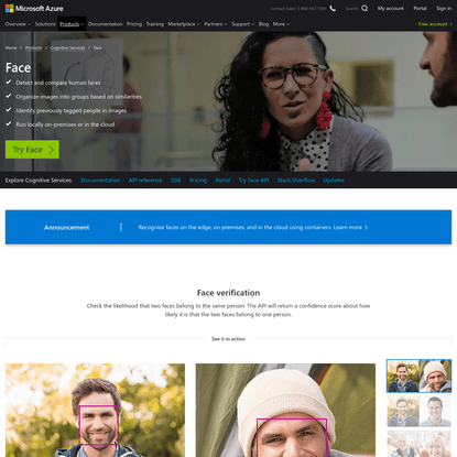 Face API - Facial Recognition Software | Microsoft Azure