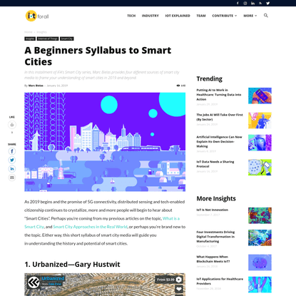 A Beginners Syllabus to Smart Cities