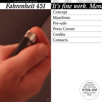 Fahrenheit 451 - Heat-sensitive Artist Book