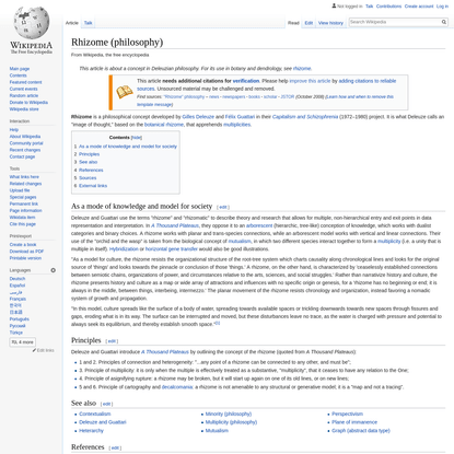 Rhizome (philosophy) - Wikipedia