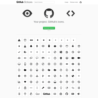Your project. GitHub's icons.