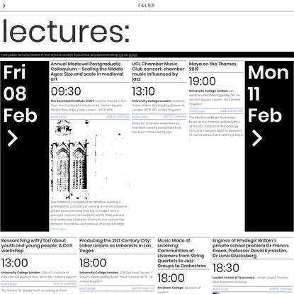 Public Lectures | Lectures London