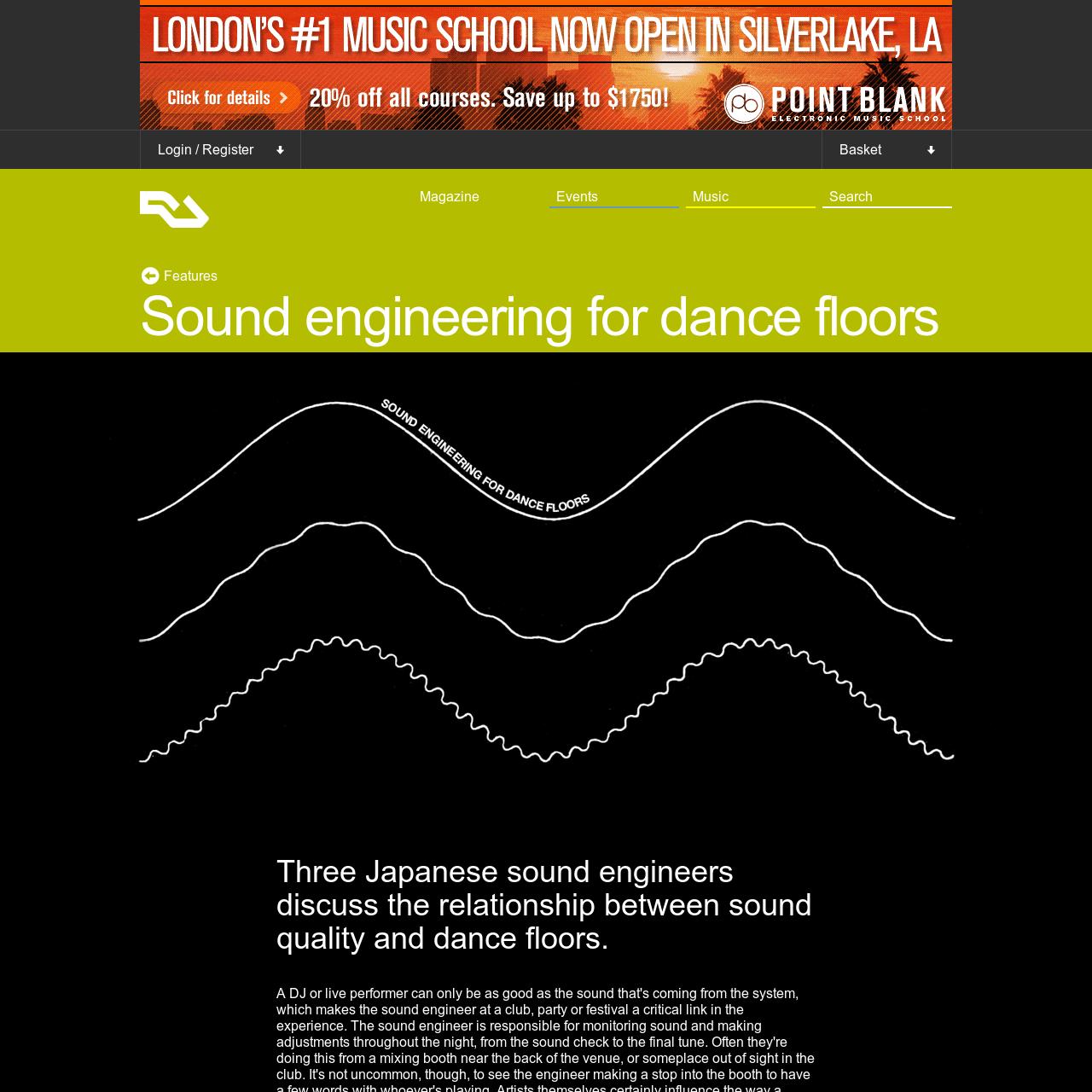 Sound engineering for dance floors