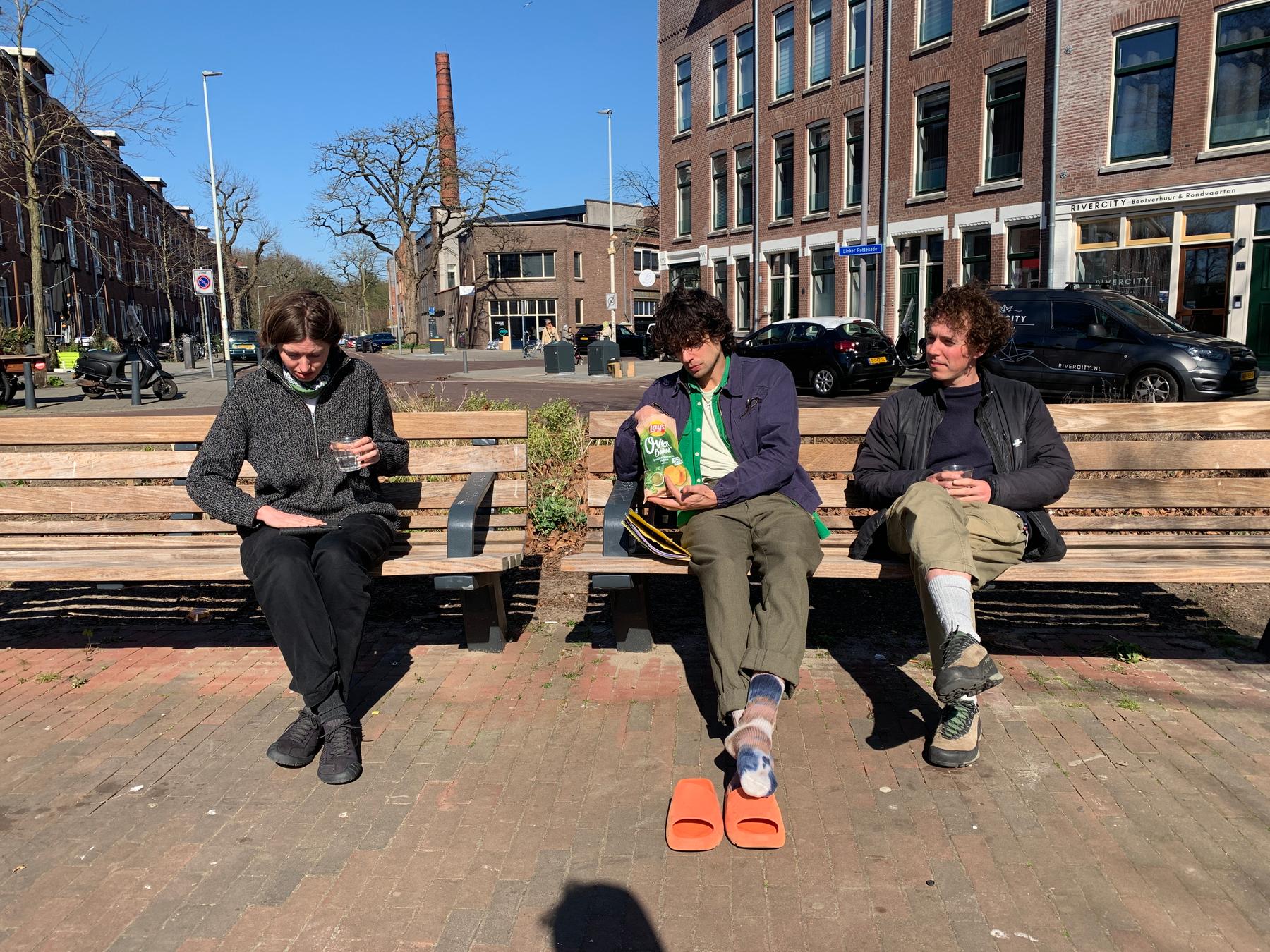 Kirsten, Gijs, Ben on the dock