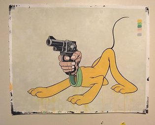 Here's a work in progress that I've had going on for about a year in the studio. Can't figure out the background... there's ...