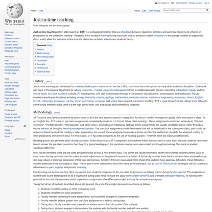 Just-in-time teaching - Wikipedia