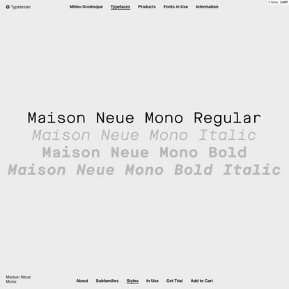 Maison Neue / Products / Milieu Grotesque / Digital Typefoundry
