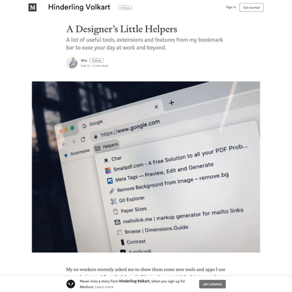A Designer's Little Helpers - Hinderling Volkart - Medium