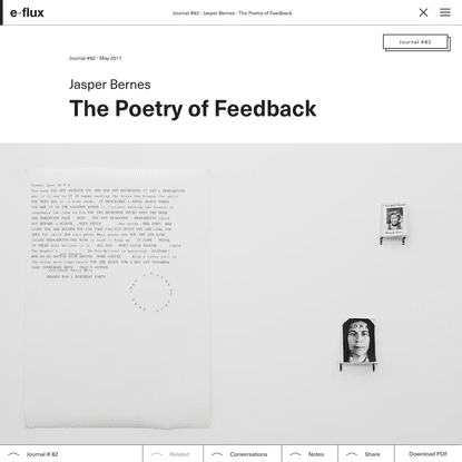 The Poetry of Feedback - Journal #82 May 2017 - e-flux
