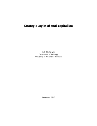 Strategic Logics of Anti-capitalism - Erik Olin Wright