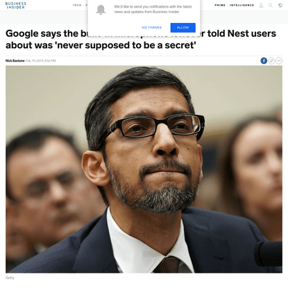 Google says the built-in microphone it never told Nest users about was 'never supposed to be a secret'