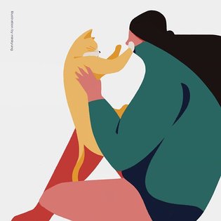 Pet serise2 #illustration #illust #mypet #catstagram #cat #pet #graphic #color #girl #일러스트 #고양이 #애완동물 #여자
