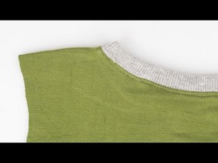 How to Sew a Ribbed Neckline - T-shirt Collar