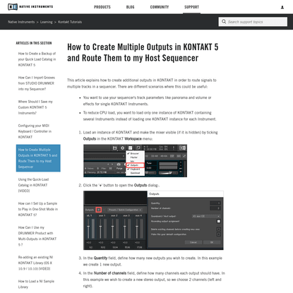 How to Create Multiple Outputs in KONTAKT 5 and Route Them to my Host Sequencer