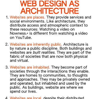 Webdesign as architecture