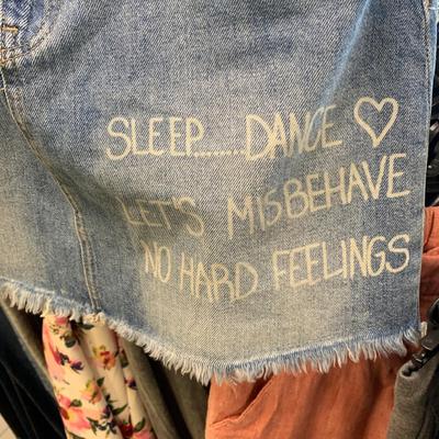 photo capturing the phrase, Sleep...Dance Let's Misbehave No Hard Feelings