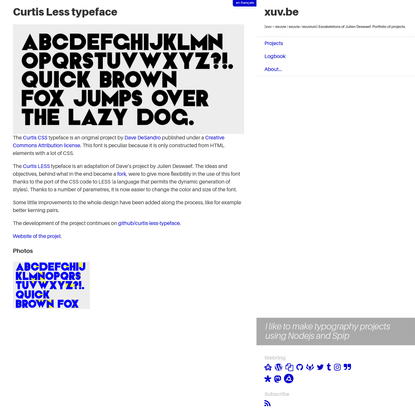 Curtis Less typeface | xuv.be