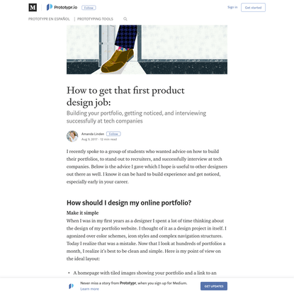 How to get that first product design job: - Prototypr