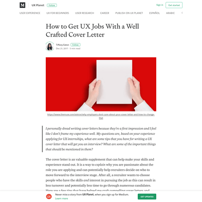 How to Get UX Jobs With a Well Crafted Cover Letter