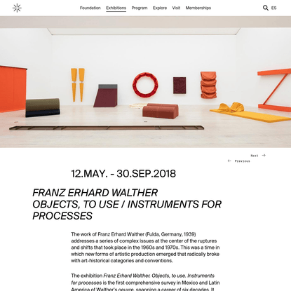 FRANZ ERHARD WALTHER OBJECTS, TO USE / INSTRUMENTS FOR PROCESSES - Museo Jumex