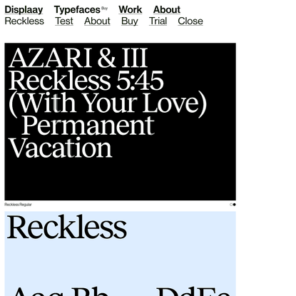 Reckless - Displaay Type Foundry